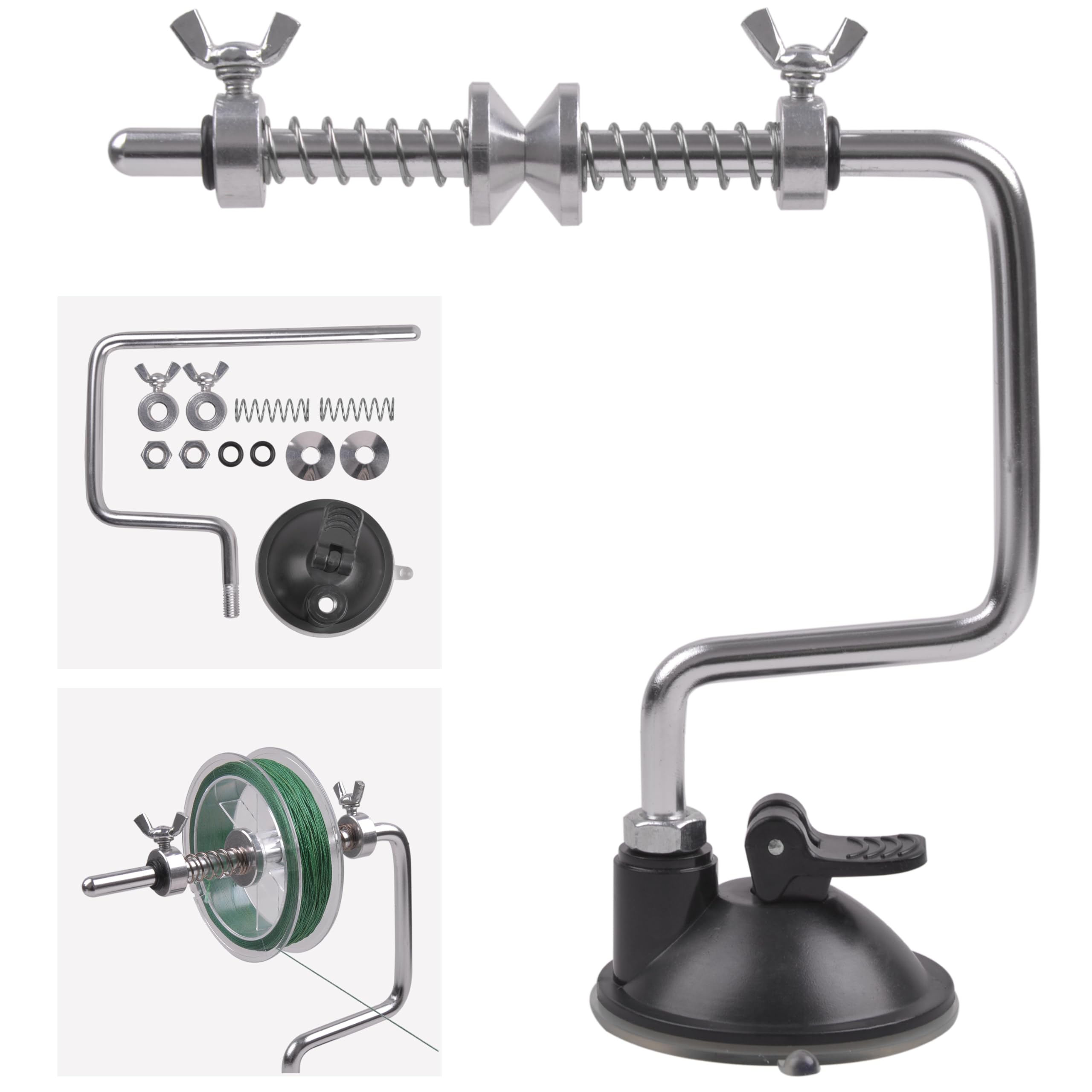 JOGFFDE Fishing Line Spooler Portable Fishing Reel Spooler Adjustable Stable Fishing Line Winder Spooler Machine with Suction Cup Base Spooling Station System for Spinning Casting Reels
