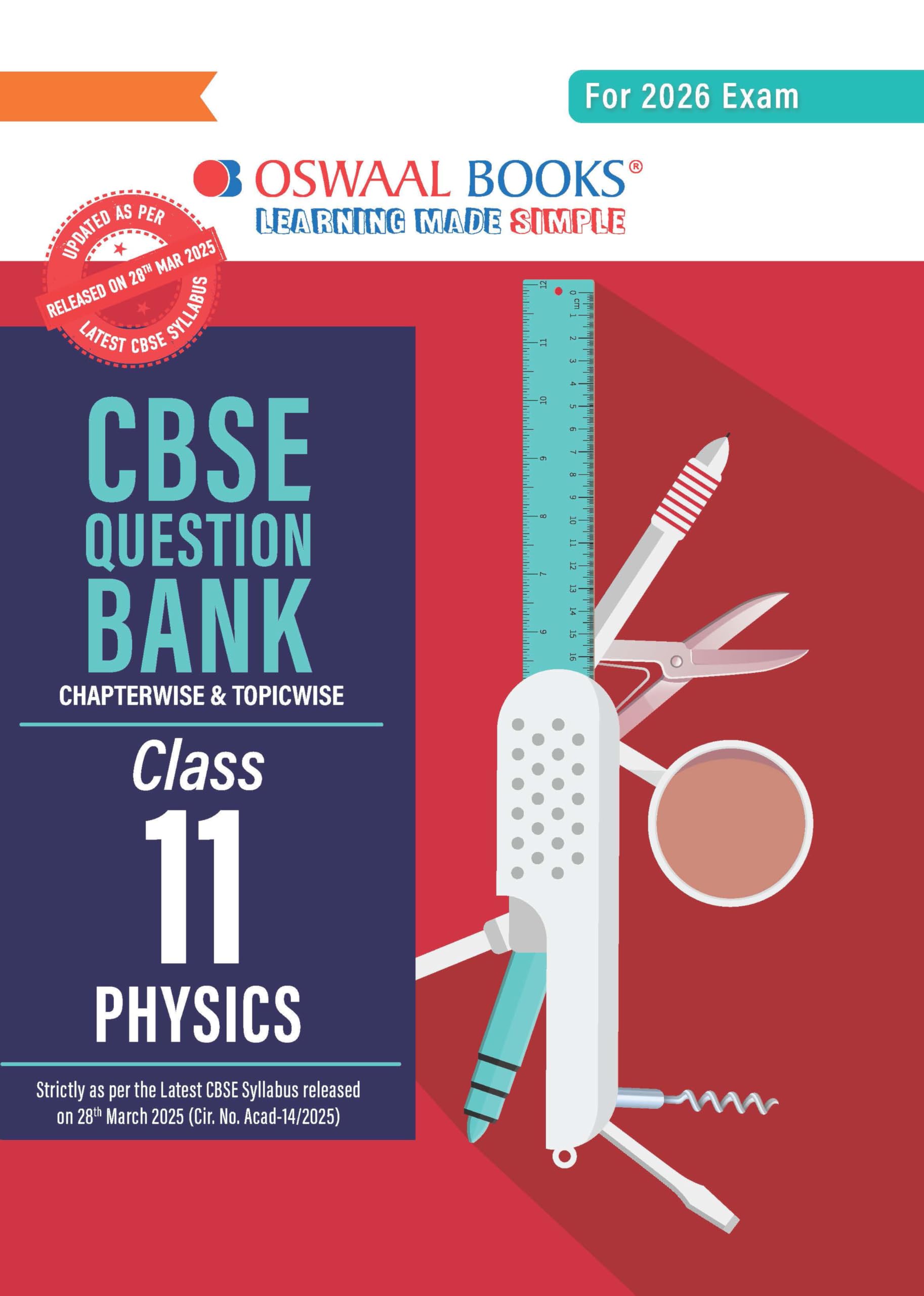Oswaal CBSE Question Bank Class 11 Physics For 2026 Exam Paperback – 24 Jan. 2025