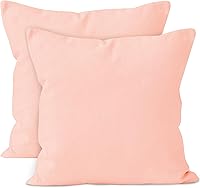 Vista 80 de Encasa XO Juego de 4 fundas de almohada de 24 x 24 pulgadas Sin relleno Fundas de almohada de algodón para sala de estar, cama, sofá, sofá