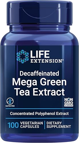Life Extension Mega extracto de té verde descafeinado Rico en polifenoles, salud celular, salud del corazón, salud cerebral, protección