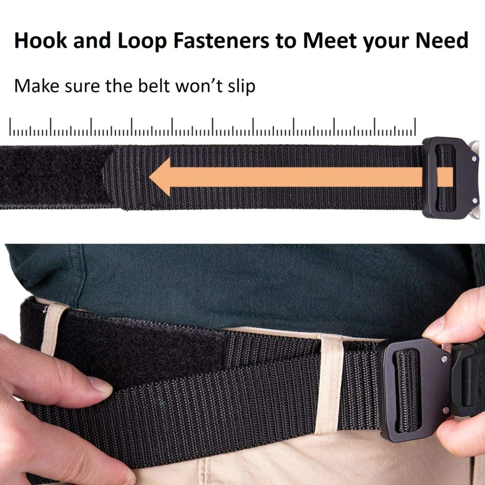 MOZETO Taktischer Gürtel, Unisex Militär Gürtel mit Schnellspanner Metallschnalle, Nylon Gürtel für Outdoor, Arbeit, Militär, Freizeit, Jagen - Gift Packaging
