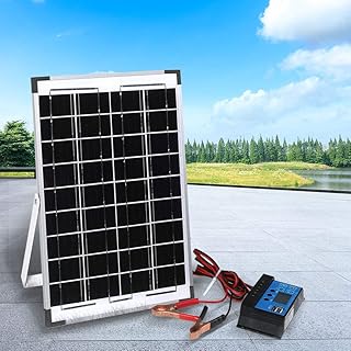 12V 10W Solar Panel Kit Mono Caravan Folding Camping Charging Controller Kits