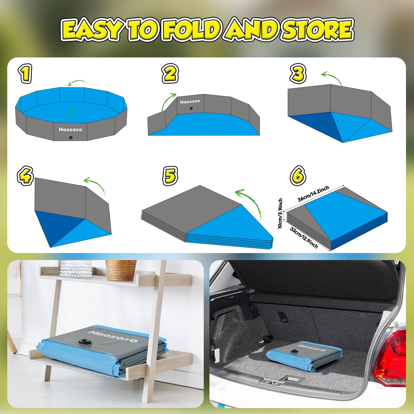 Piscine pour Chien, Bassin Renforcé pour Grands Chiens en PVC Durable, Piscine Pliable Sécurisée Antidérapante pour Chien - Faltbare Schwimmbecken Hund Planschbecken (160x30 cm)