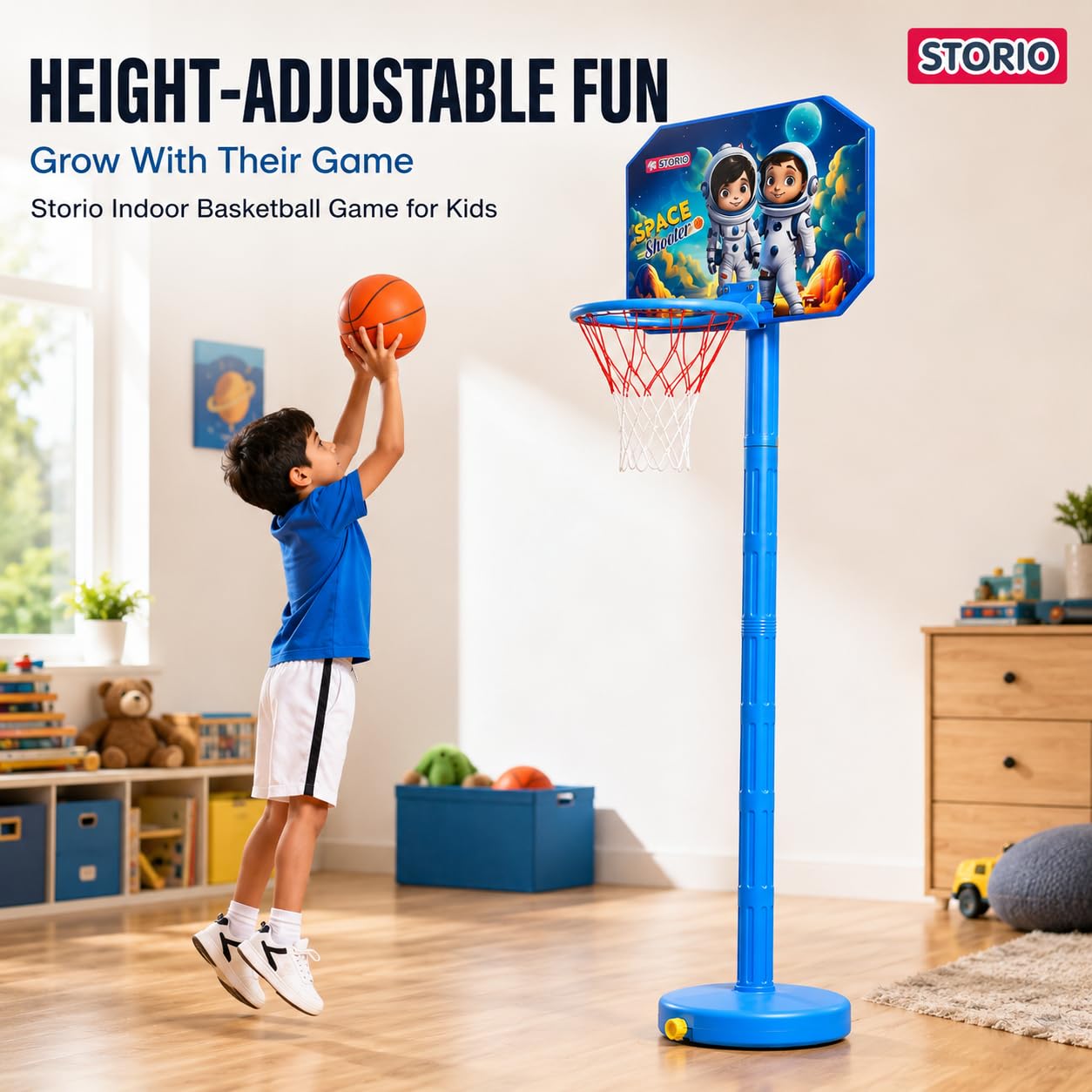 Storio Indoor Basketball Game - Kids Mini Hoop Playset -8