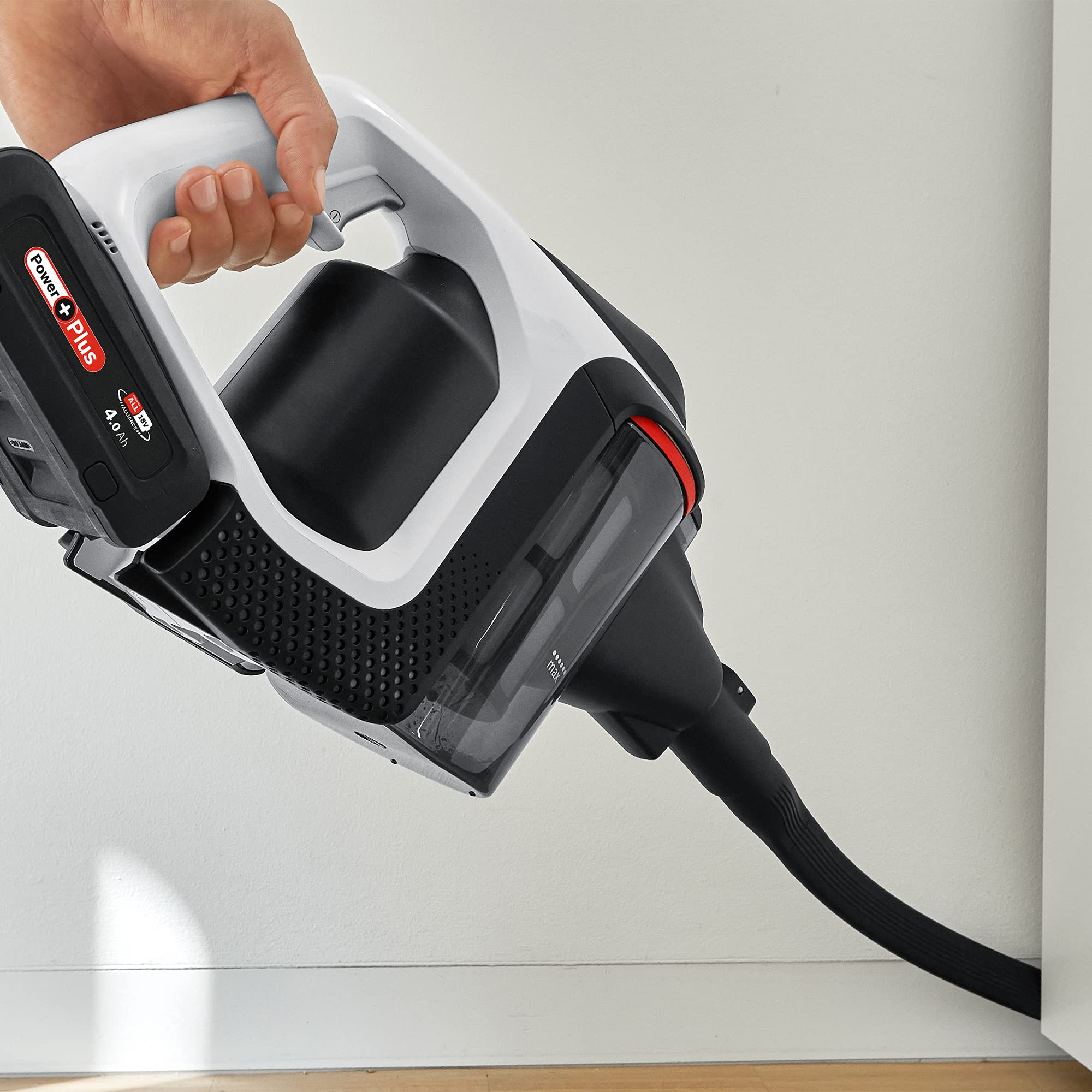 Bosch Electroménager Unlimited 8, BBS8214, aspirateur Balai Rechargeable sans Fil, autonomie de 65 Min, 1 Batterie Interchangeable Power for All 18V, Chargeur Rapide, Blanc