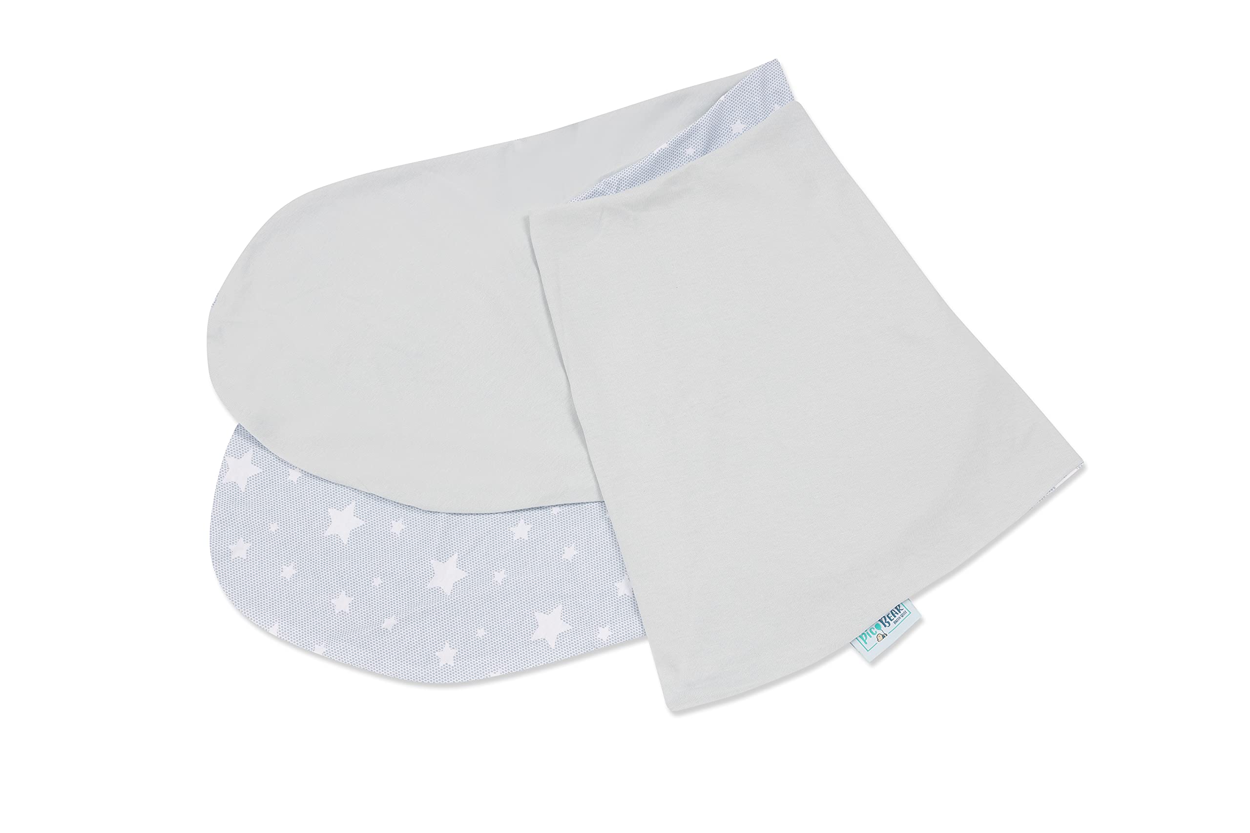 pic Bear Ersatzbezug für Stillkissen - hochwertige anschmiegsame Jersey Baumwolle für Lagerungskissen - Seitenschläferkissen - 194 cm Premium - Ice Stars
