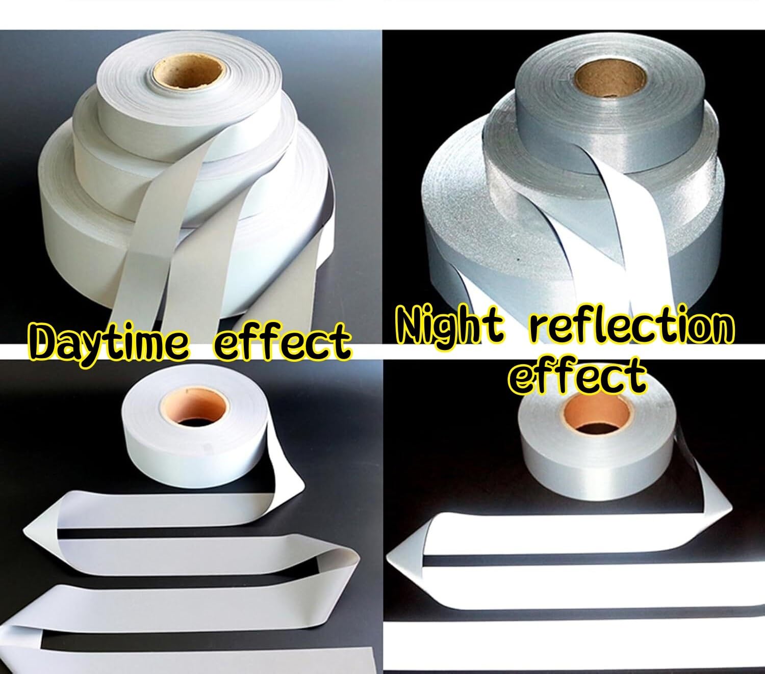 Cinta reflectante reflectante de advertencia para exteriores, cinta reflectante de ropa, cinta de advertencia de peligro, cinta de seguridad autoadhesiva, calcomanías reflectantes impermeables