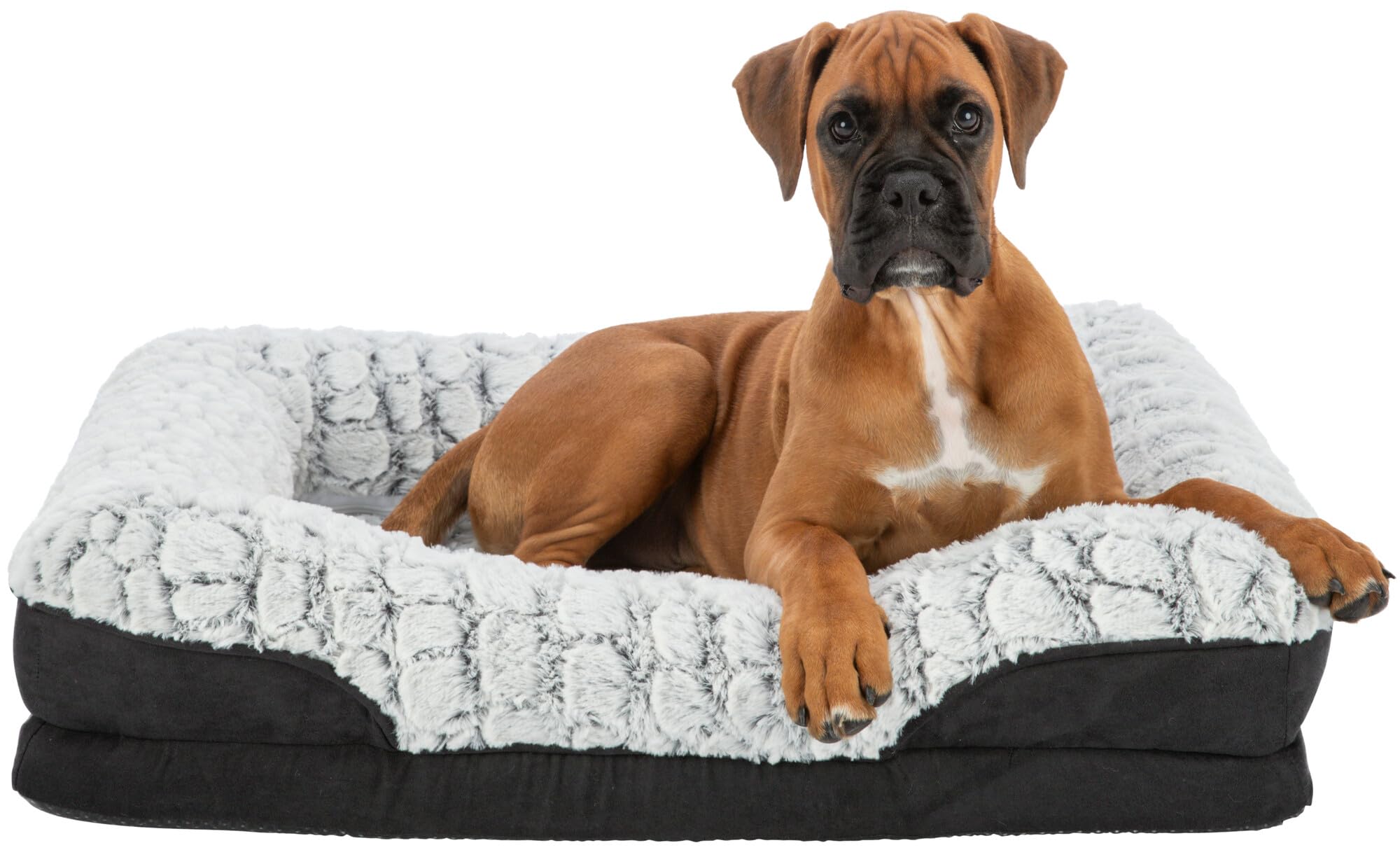 TRIXIE Panier orthopédique pour chien Vital Lino – Noir/gris – 110 × 75 cm