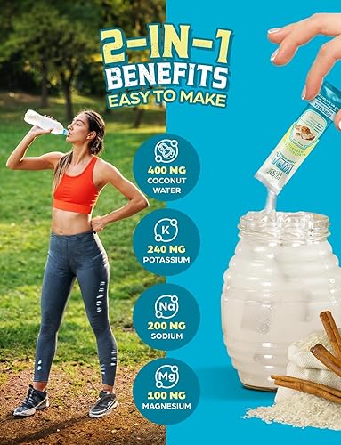 Miniatura 3 de KLASS VIDA Mezcla de bebida con electrolitos  Horchata Agua Fresca  Polvo de hidratación sin azúcar con agua de coco y minerales  15 paquetes de una