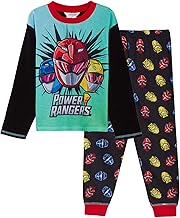 Power Rangers Boys Pyjamas Full Length Pjs Kids Long Sleeve Top + Lounge Pants Nightwear Set