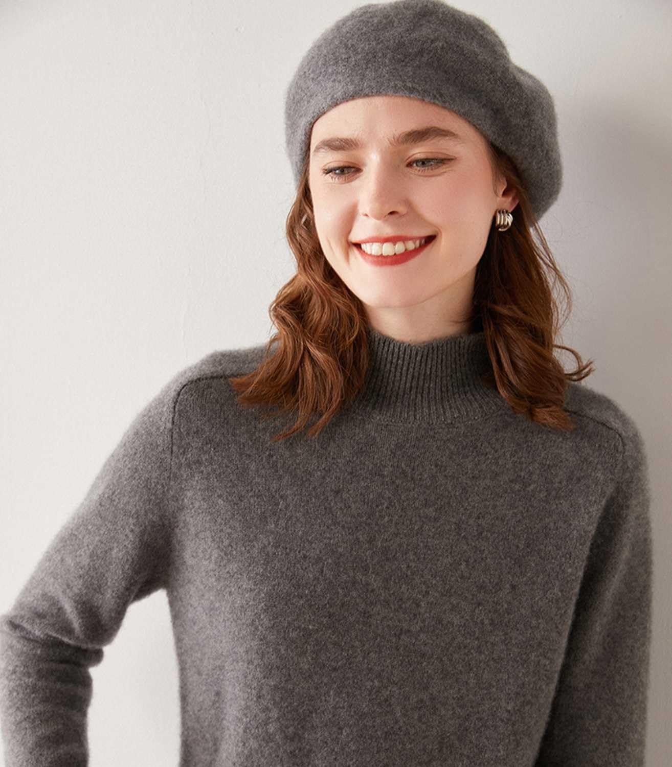 Cashmere Berets Beanie Hats Women Winter Warm Merino Wool Fashion Knit Cap - Image 2