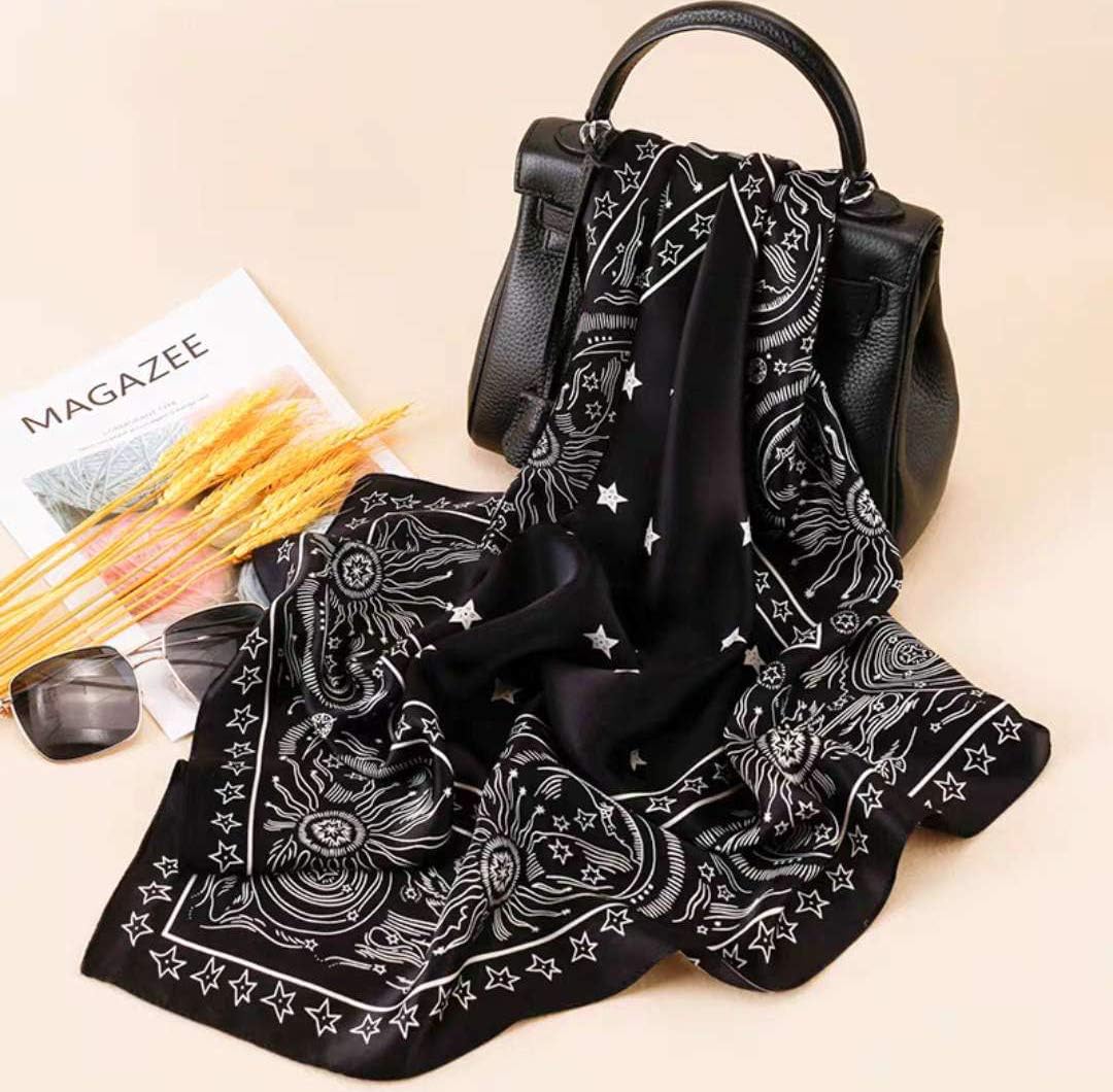 ANDANTINO 100% Mulberry Silk Scarf -21” Lightweight Square Neckerchief – Breathable Digital Printed Scarves with Gift Packed - Image 2