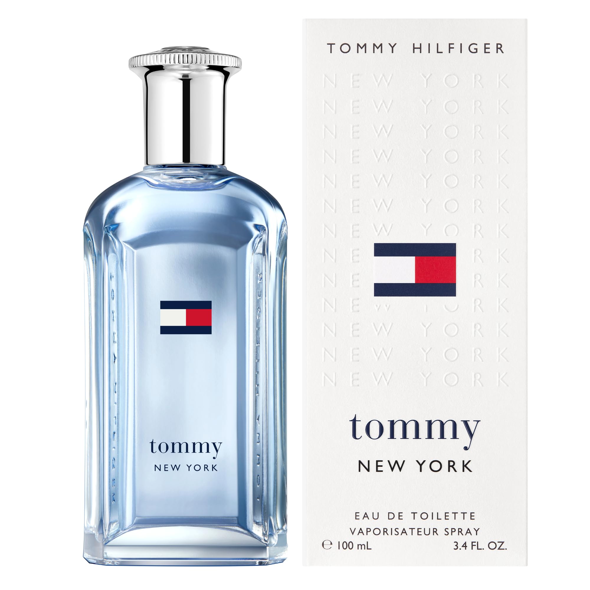 Tommy Hilfiger Tommy New York 100 ml, Eau de Toilette Herren | Fougère-würziger Duft, Würzige und holzige Noten, Blauer Glasflakon