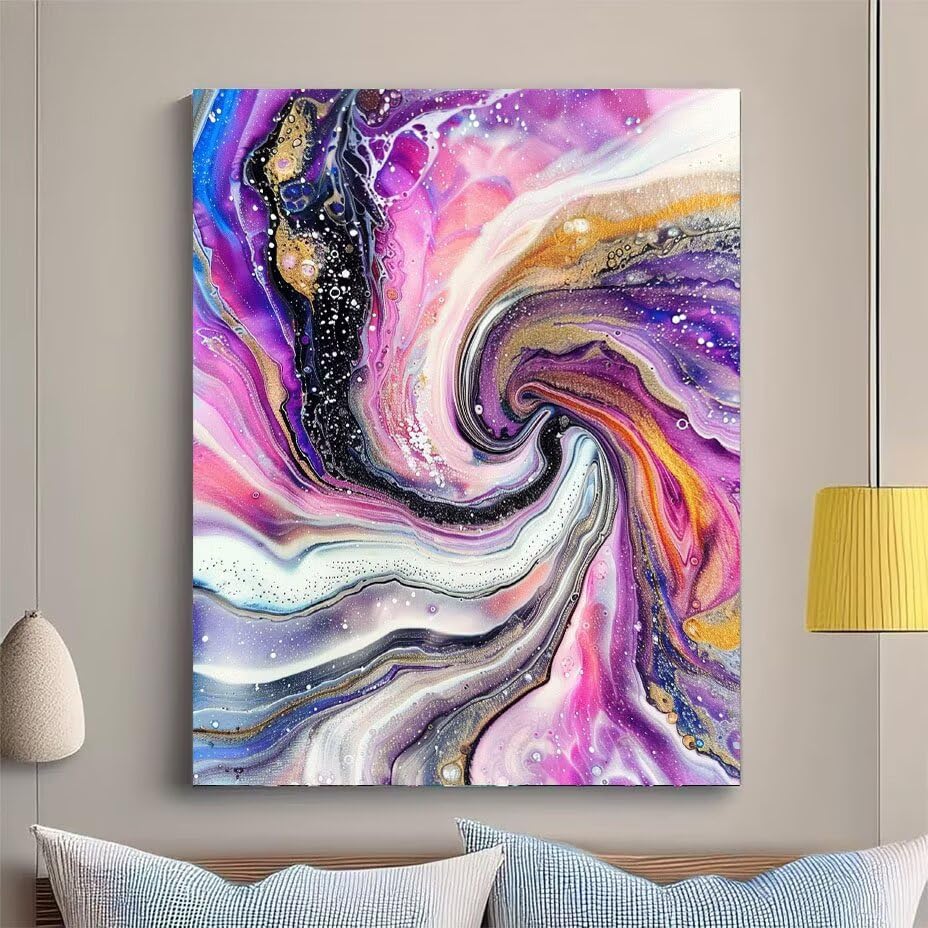 Peinture diamant abstrait grand format 50x65cm et accessoires de loisirs creatifs - 2