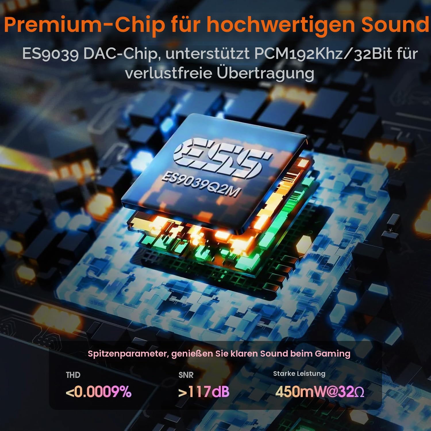 Mini Stereo Gaming DAC mit Mikrofoneingang: Kopfhörerverstärker, USB/Optischer D/A-Wandler, 32-Bit/192 kHz Hochauflösendes Audio für PC, PS4, Xbox, Switch (Douk Audio Q2Pro)