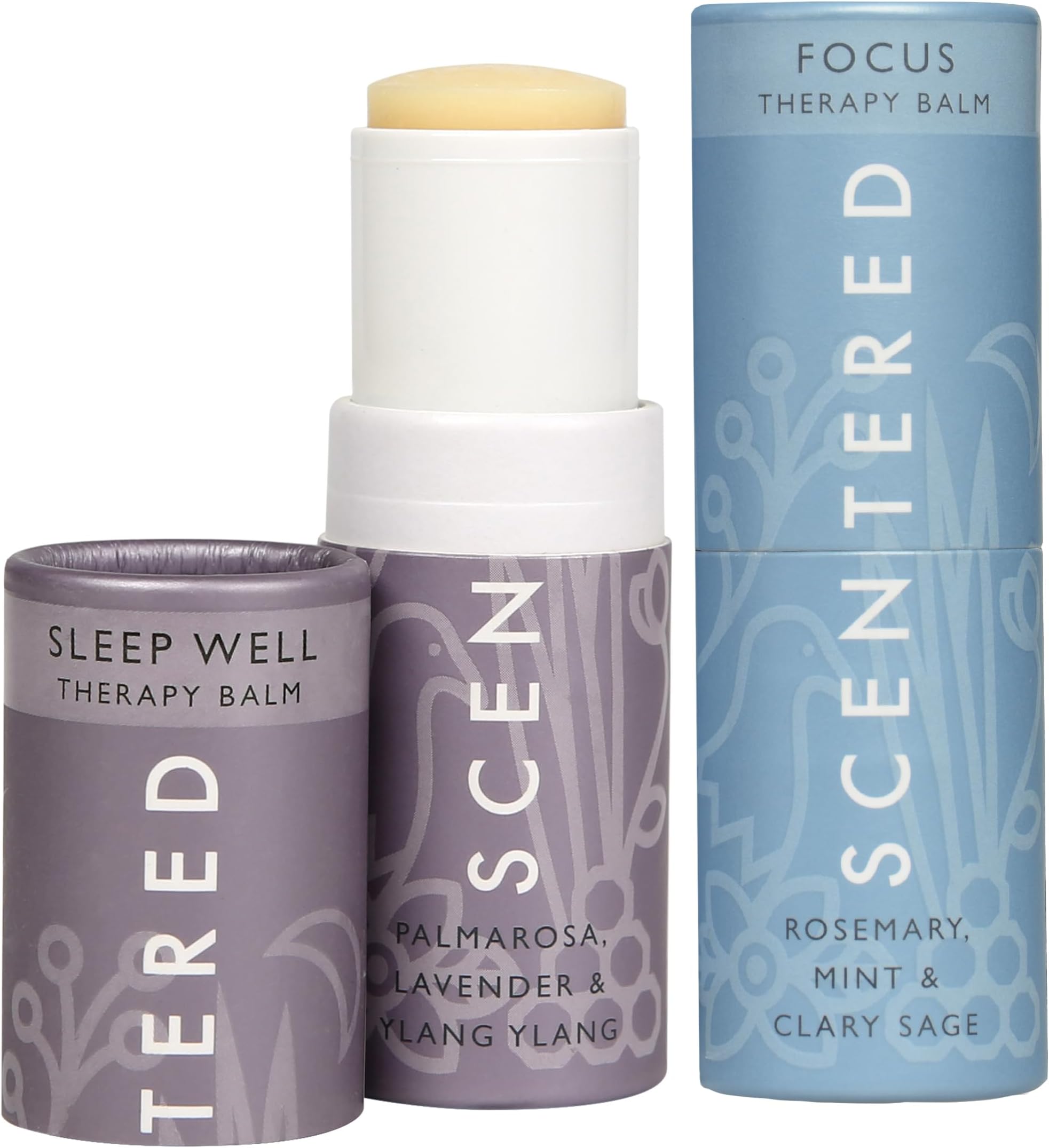 Scentered Sleep Well & Focus Aromatherapy Essential Oil Balm Gift Set for Restful Sleep & Alertness - Natural Blends of Cedarwood, Lavender, Ylang Ylang Essential Oil - Aromatherapy Gifts for Women