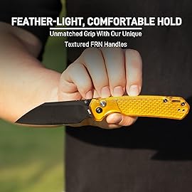 CJRB Pyrite-Light Folding Knife, 3.34\'\' AR-RPM9 Steel Blade Pocket Knife with Clip for Men Women, Sharp EDC Knife for Camping Survival Hiking, J1945 Amber
