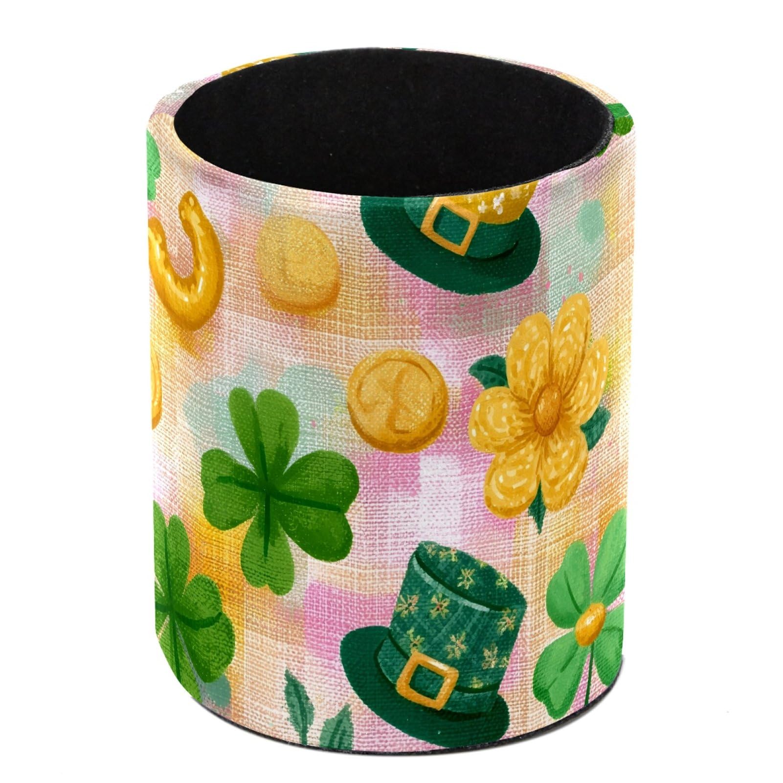 FWJZDSP St. Patrick's Day Pencil Cup Pen Organizer Makeup Brush Holder for Office Home Countertop Desk Accessory Storage