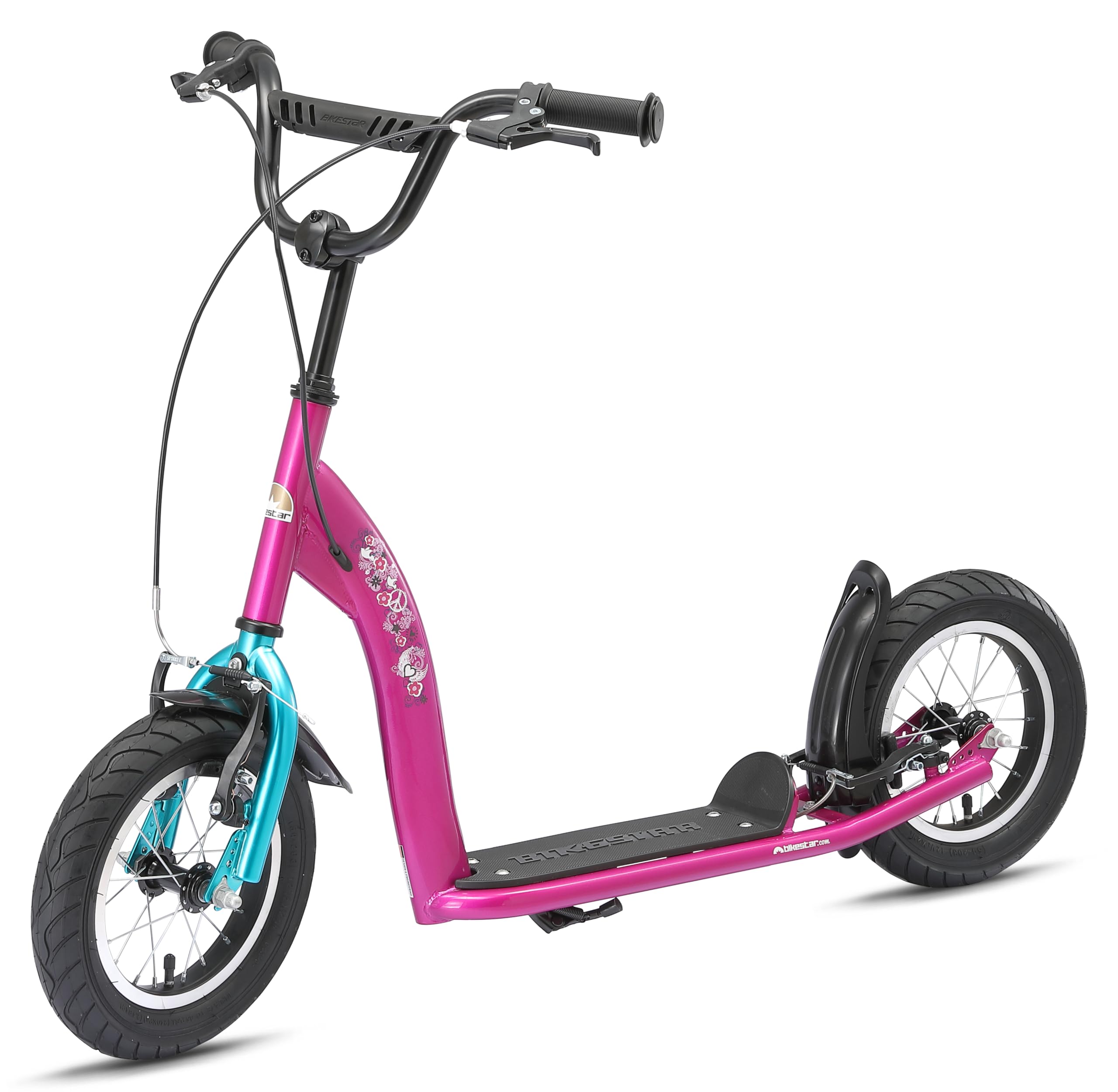STAR SCOOTER Roller Kinderroller Tretroller Kickscooter mit Luftreifen für Jungen und Mädchen ab 6-7 Jahre | 12 Zoll Sport Kinder Scooter | Risikofrei Testen