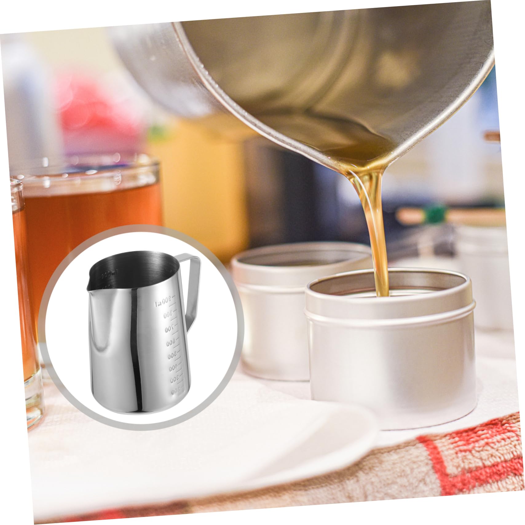 Mipcase Pentola Sciogli Candele in Acciaio Inox, 1 Pezzo, 900ml
