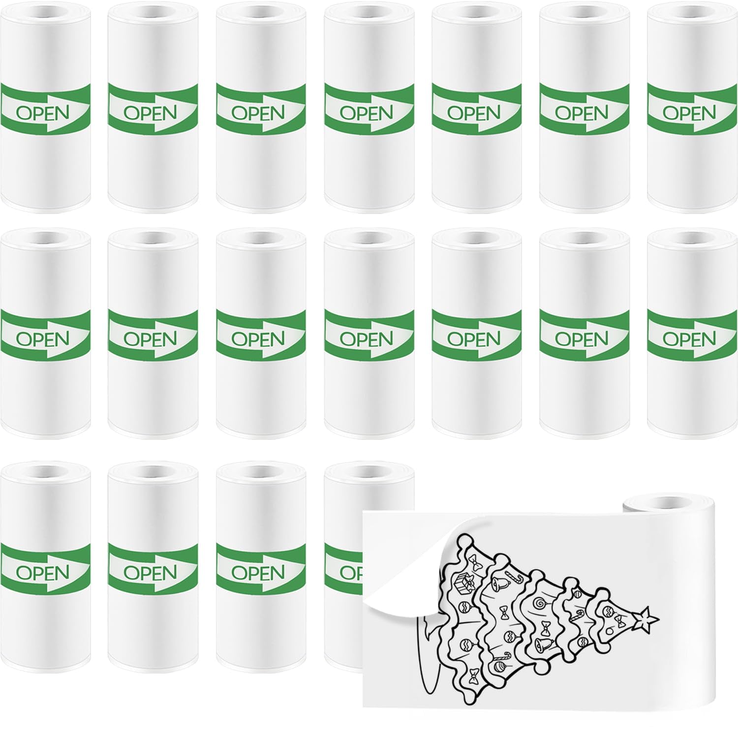 Photo 1 of 18 Rolls Mini Thermal Printer Sticker Paper, High-Contrast Sticker Paper
