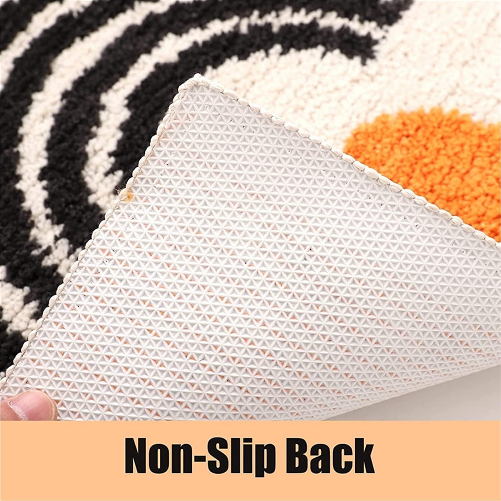 Inyahome, Tappeto da bagno in morbida microfibra, stile bohémien, morbido, lavabile, soffice (crema Yue, 40 x 60 cm)