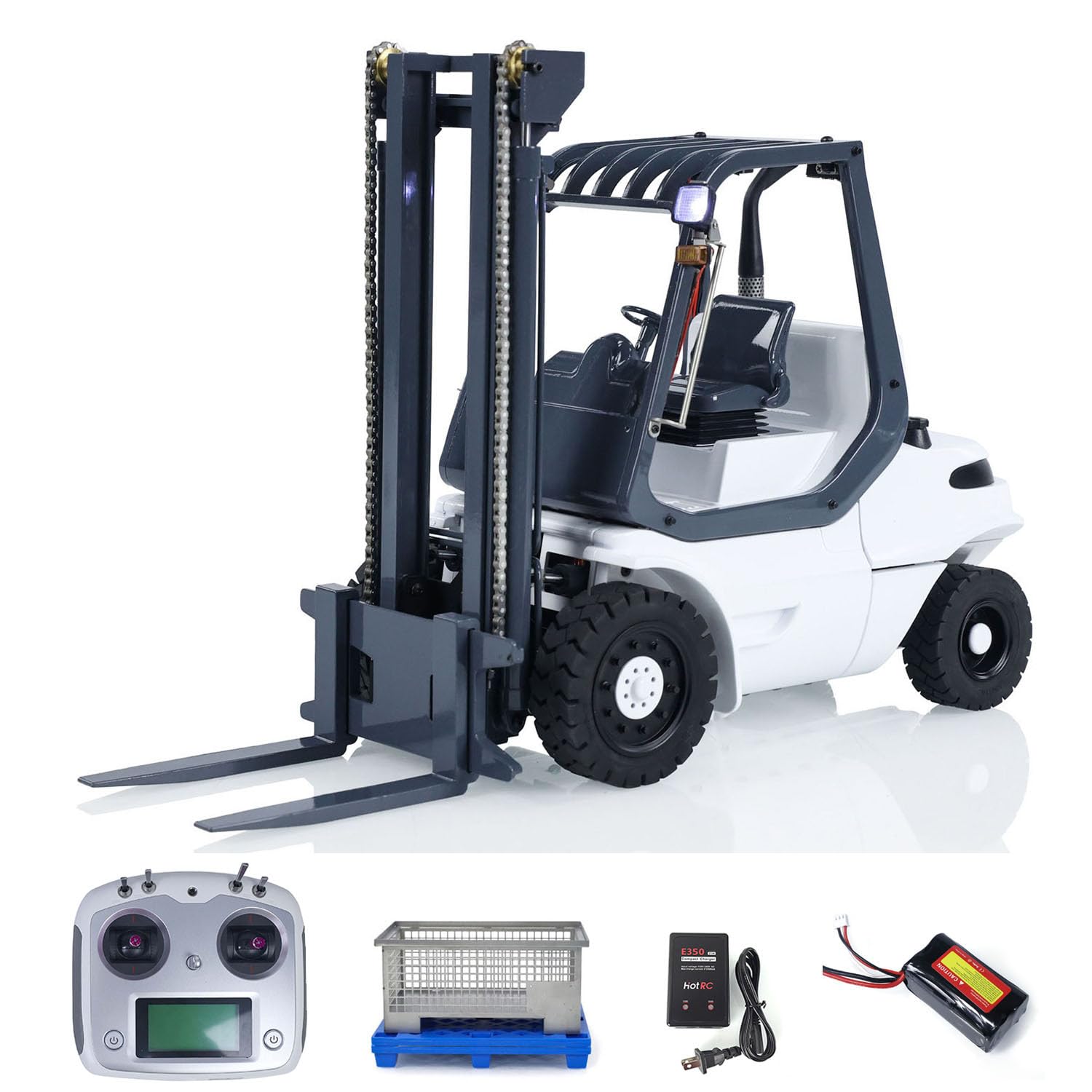 TOUCAN RC HOBBY Metal 1/14 RC Hydraulic Forklift Wheeled Transfer Car RTR Construction Vehicles