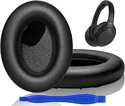 Link Dream Coussinets pour Sony WH-1000XM4 (WH1000XM4) Over-Ear Casque, Mousse Coussin avec Mousse à Mémoire d'isolation Phonique, épaisseur Supplémentaire, Noir