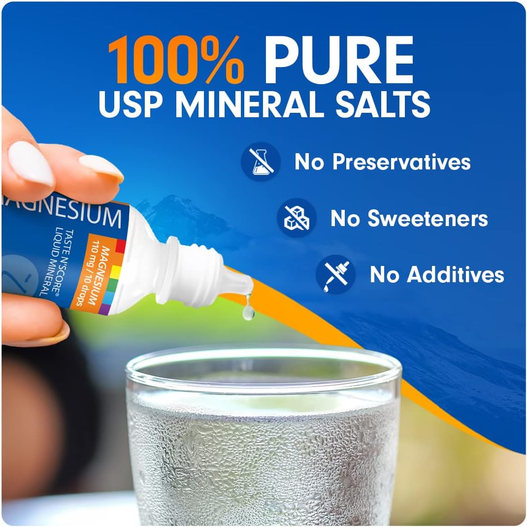 Lyte Balance Taste N' Score Liquid Minerals Kit - 6 Pack, 2 oz Bottles | 100% Pure Dietary Potassium, Zinc, Manganese, Copper, Chromium & Magnesium Drops