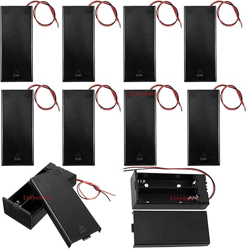 10 unids plástico 18650 batería almacenamiento caso 2 ranuras x 3.7 V para 2x18650 baterías titular caja contenedor con interruptor de