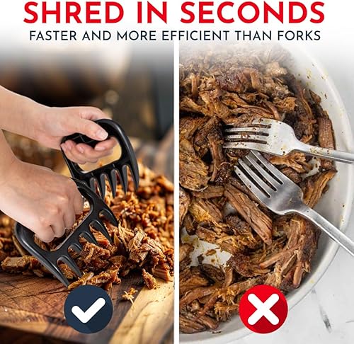 Miniatura 5 de Pinzas de carne para desmenuzar carne de cerdo 2 unidades Herramientas de parrila para agarrar la carne Utensillos resistentes al calor ideales para