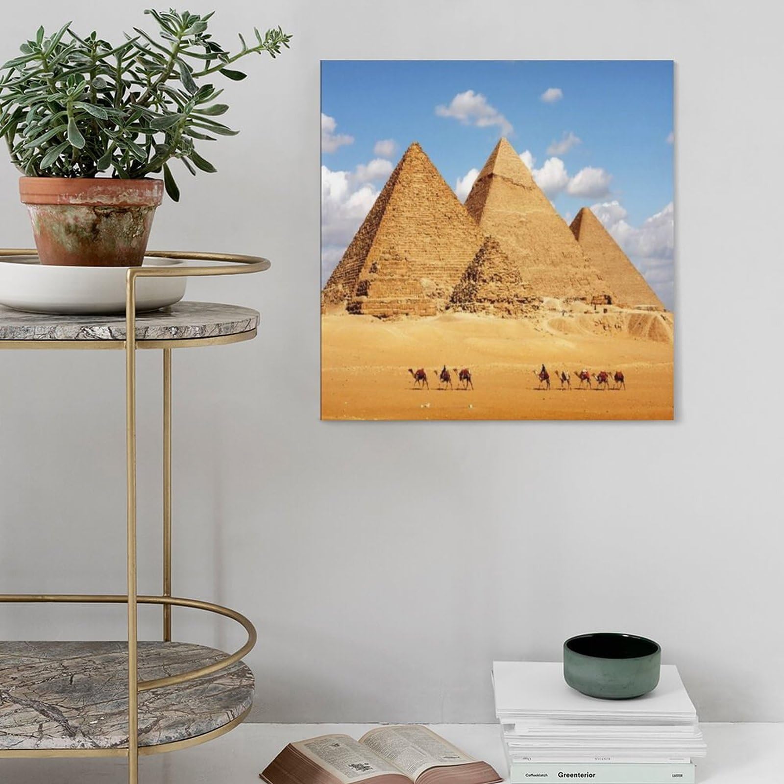 Amazon｜絵画 ギザの 3 つのピラミッドインテリア 絵画 古典的な歴史的