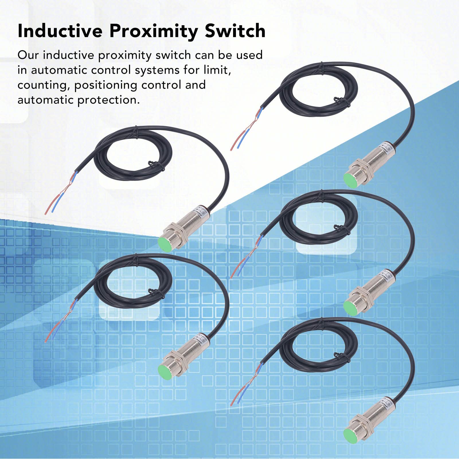 Inductive Proximity Switch, AC DC0?250V Proximity Sensor ABS Aluminum Alloy for Chemical Industry