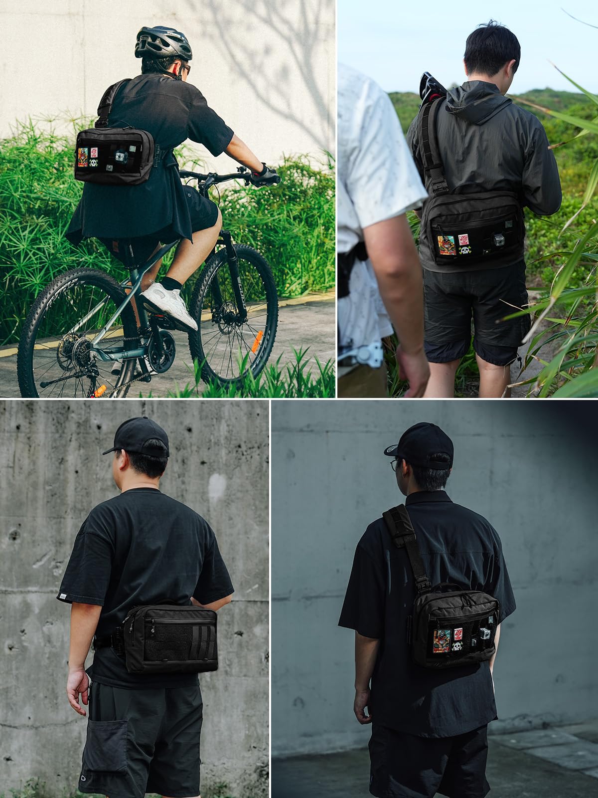 TACTICAL_GEEK Cache L3 Pro EDC Borsa a tracolla, tasca sul petto con tracolla regolabile, borsa a tracolla per uso quotidiano per attività all'aperto e viaggi, grande capacità, organizer per