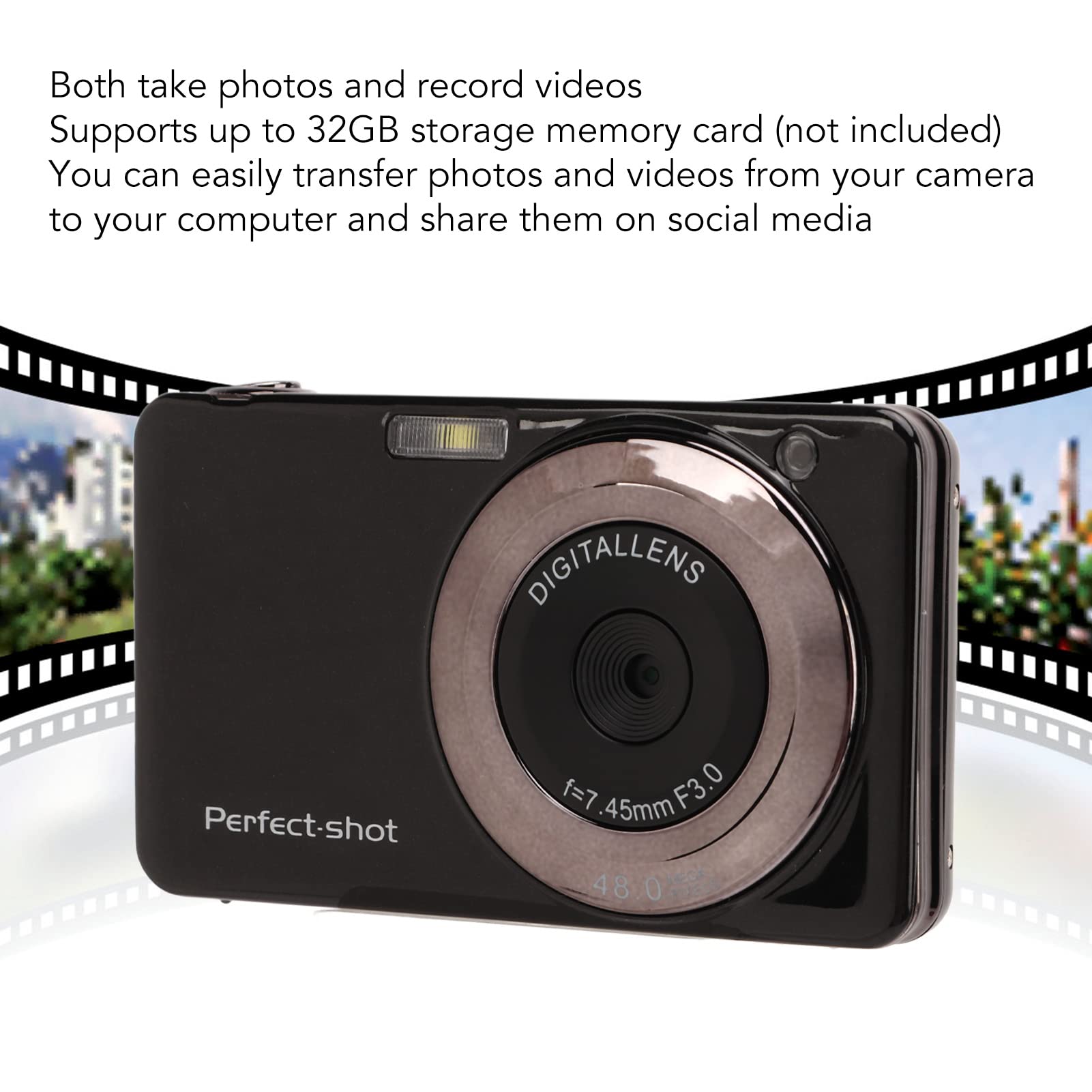 Fotocamera Digitale, Fotografia HD da 48 MP, Luce di Riempimento Incorporata, Scheda di Memoria di Supporto, Ampiamente Usata per Studenti, Adolescenti, Bambini, Viola