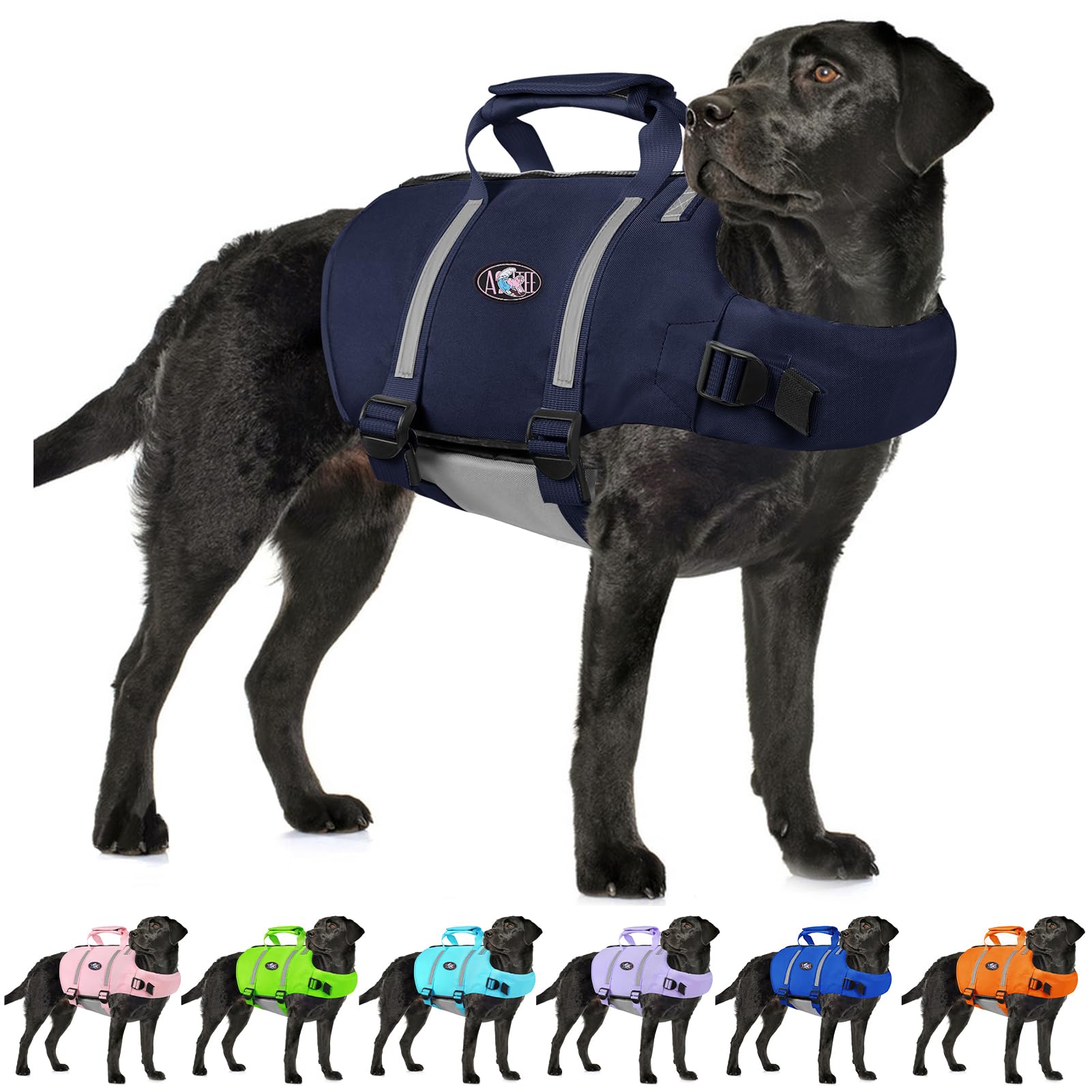 AOFITEE Small Dog Life Jacket, High Buoyancy Dog Life Vest for Swimming, XS Puppy Swimming Vest, Reflective Dogs Swimsuit with Back Zip and Rescue