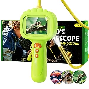 Borescope Snake Camera with Light for Kids, Outdoor Educational STEM Toys, Science Gifts for 5 Year Old Boy, Camping Nature Activities, Best Birthday Gift for Boys, Girls Ages 4,5,6,7,8,9,10(Green)