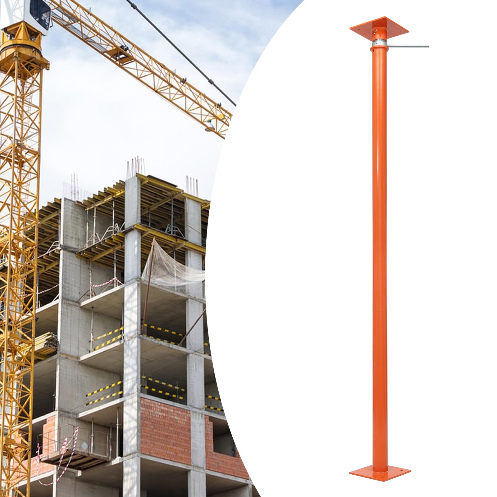 Jack Post, Height Adjustable Jack Post, for Temporary or Permanent Support, Range of Adjustment 85
