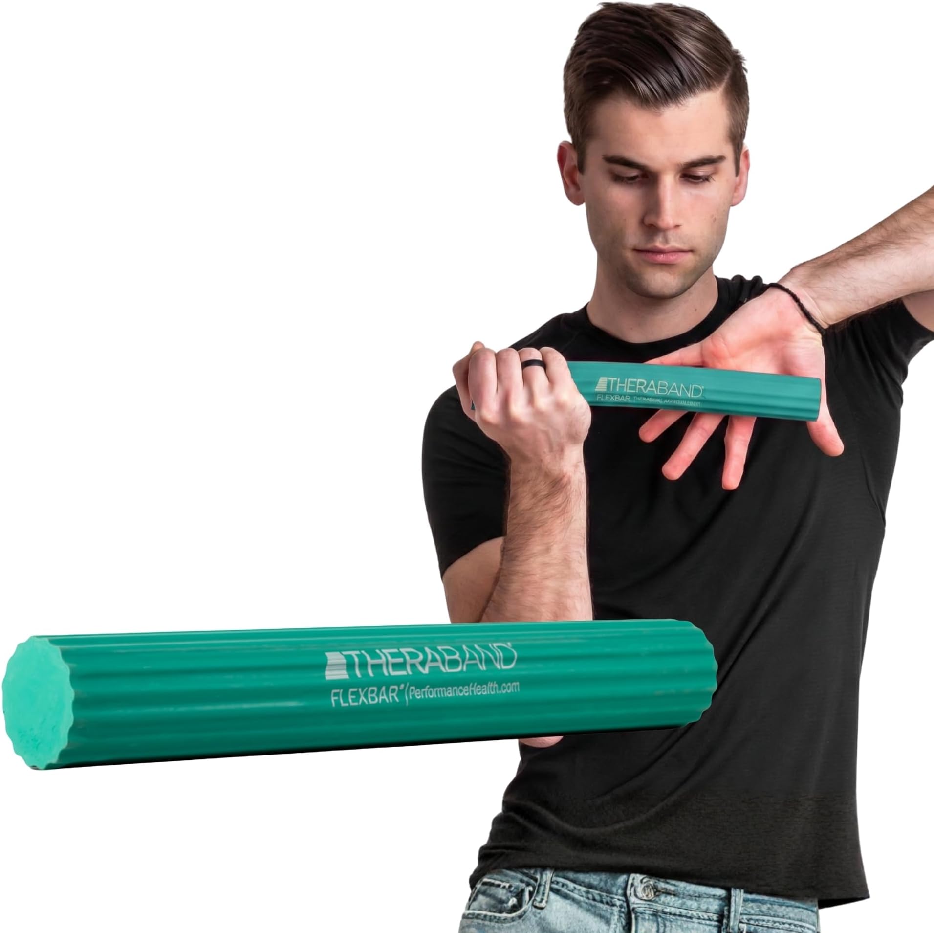THERABAND Resistance FlexBar for Men and Women, Strength, Grip and Elbow Training and Pain Relief, Home Gym Equipment, Intermedium Level