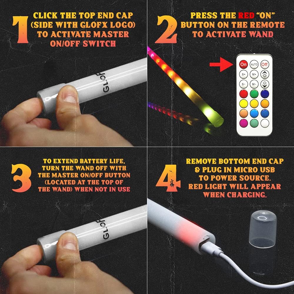 GloFX Hypno Levitation Wand – Short String Light Up LED Levi Wand Flow Toy