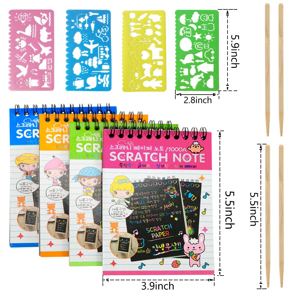 Buy Soumore 8 Pack Scratch Notebooks, Rainbow Scratch Note Combo Art