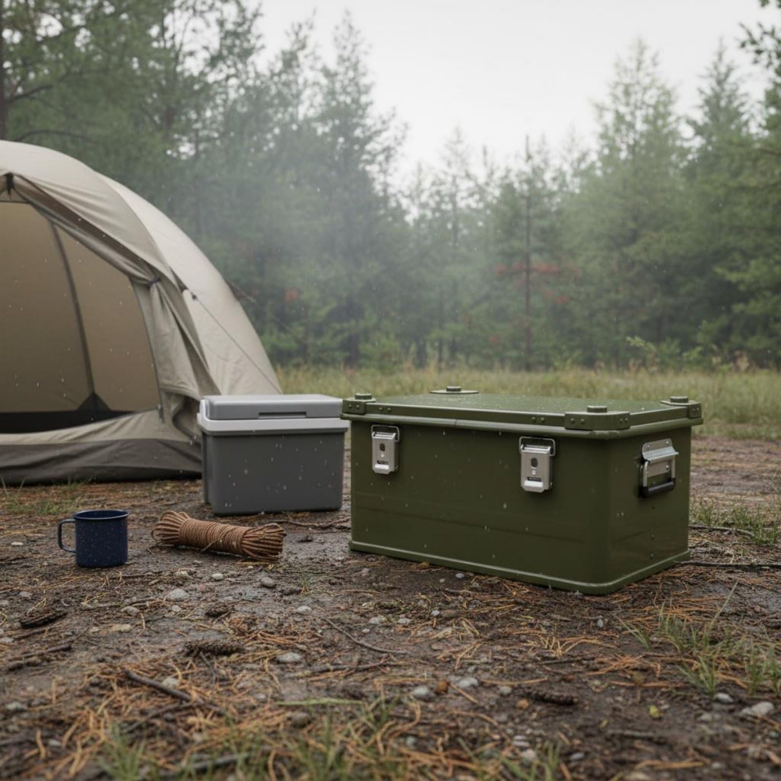 Aluminium Aufbewahrungskoffer Werkzeugkiste Transportbox Laderaumkiste mit Doppelverschluss Und Griffen aus Aluminiumlegierung für Camping Auto Outdoor Reisen Werkstatt, Weiß, size to 4