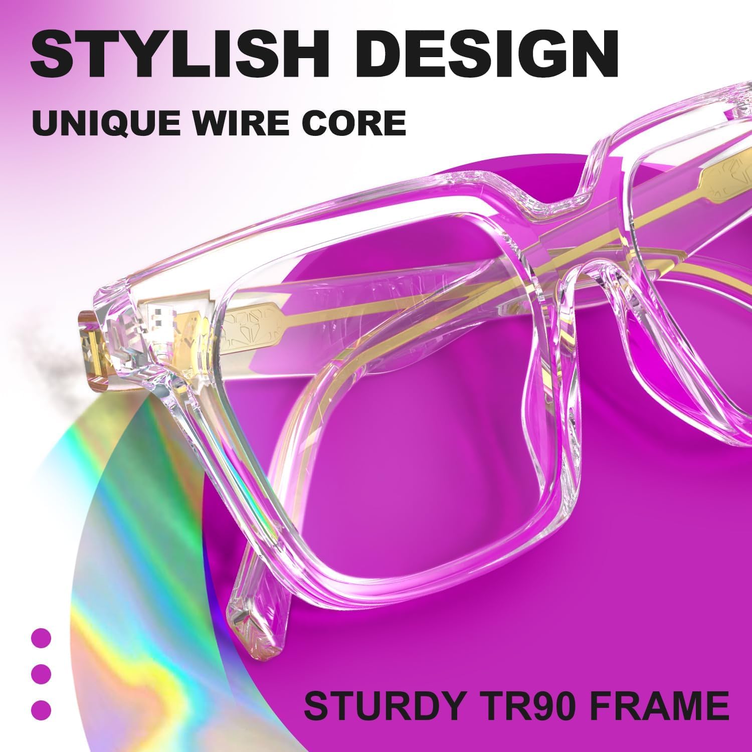 VISOONE Rectangle TR90 - Gafas de ordenador con bloqueo de luz azul para mujeres y hombres Cougar