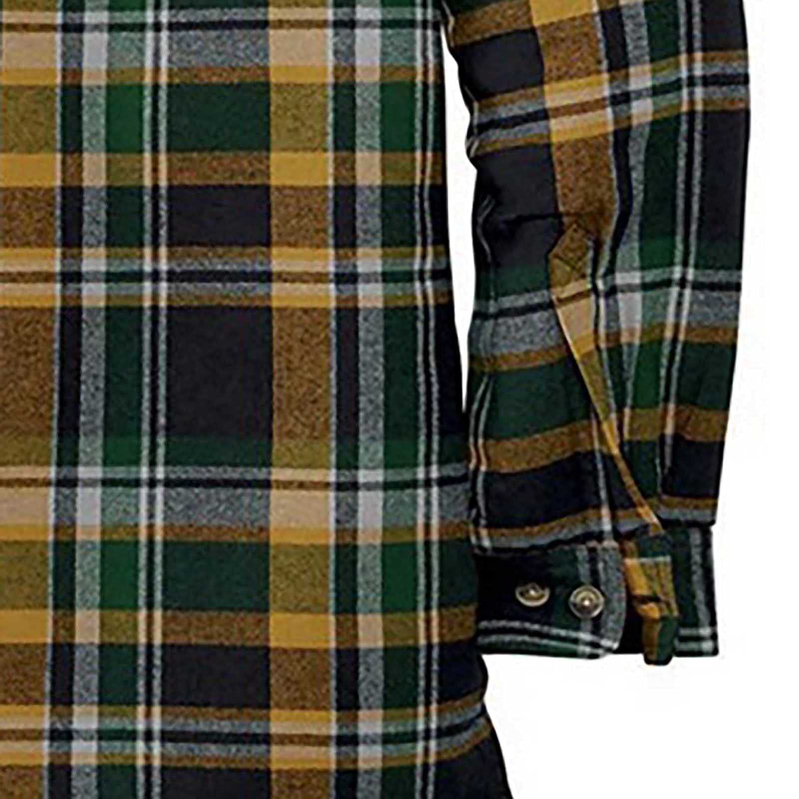 Herren Karohemd Winter Thermohemd Kapuzenhemd Herbst Hemdjacke Dünner Gesteppte Gefütterte Leichte Freizeitjacke Schützendem Holzfällerhemd Kariertes Arbeitshemd