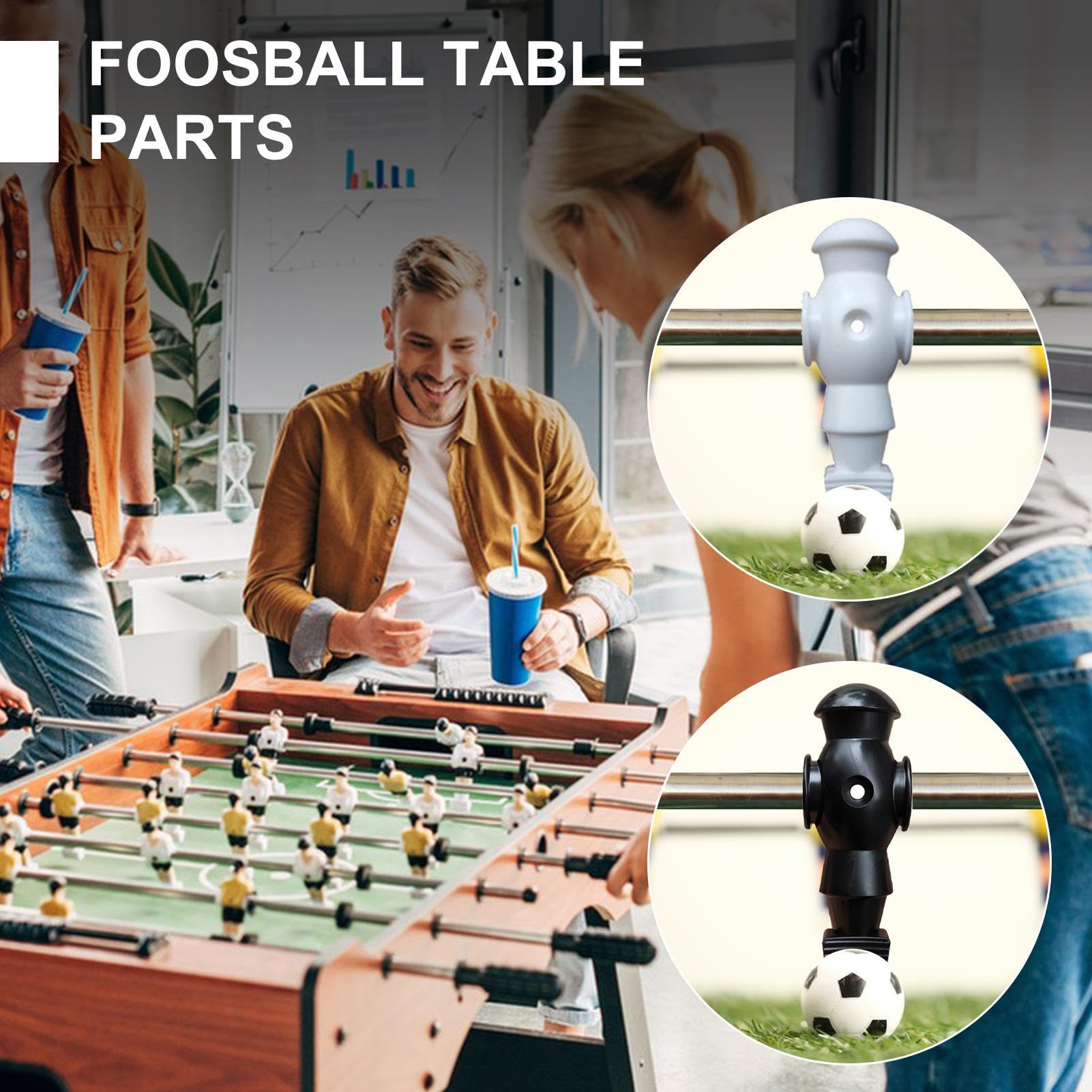 Hombres de futbolín 26x Recambios para jugadores de futbolín | Jugador de juegos de mesa de fútbol Accesorios y componentes para mesa de fútbol familiar