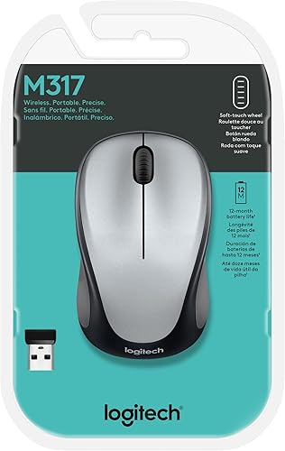 Miniatura 2 de Logitech Mouse inalámbrico M317, 2.4 GHz con receptor USB, seguimiento óptico de 1000 DPI, batería de 12 meses, compatible con PC, Mac, laptop,