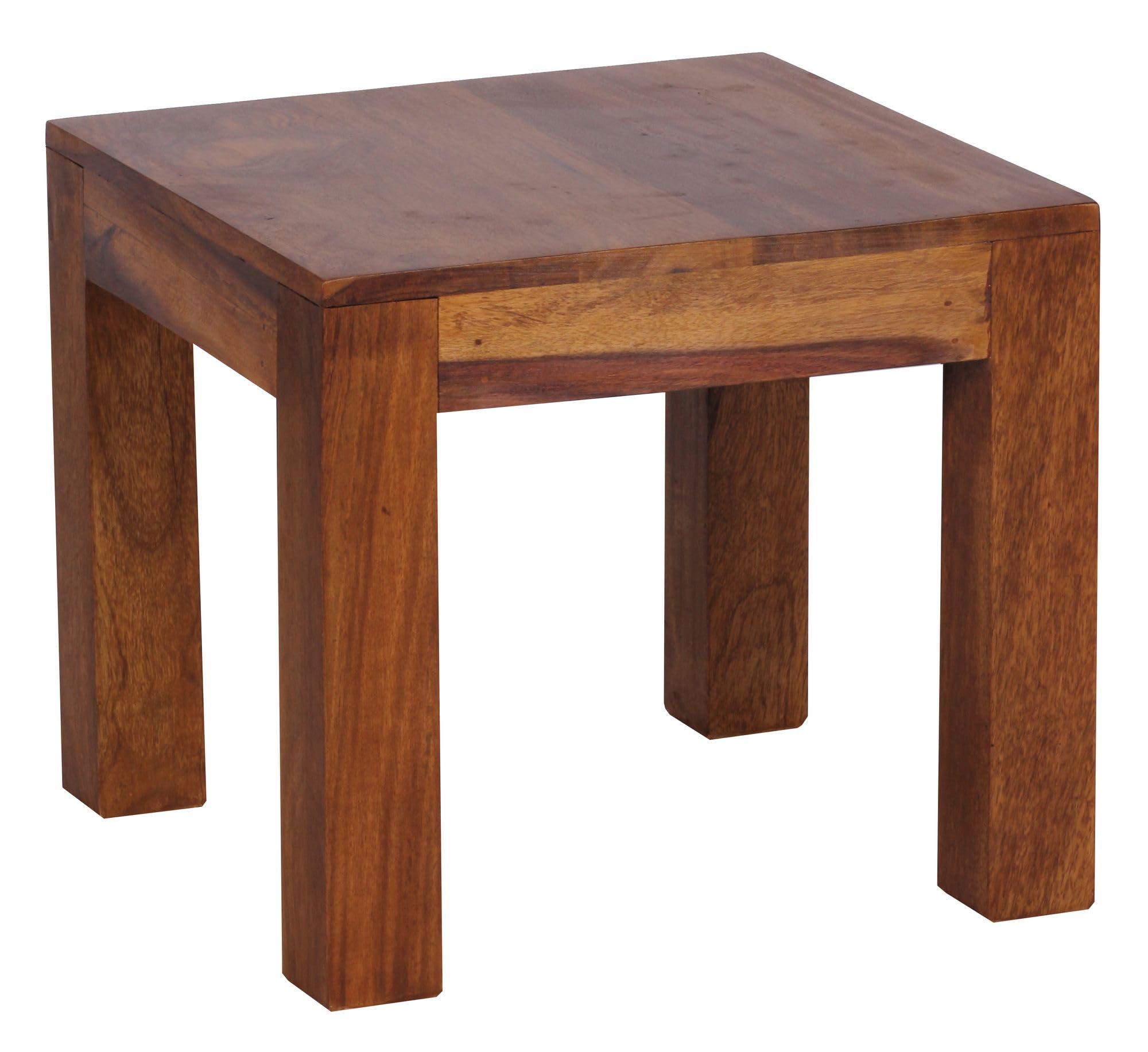 FineBuy Couchtisch aus Massivholz, 45 cm breit – Landhausstil, Naturfarbe wählbar