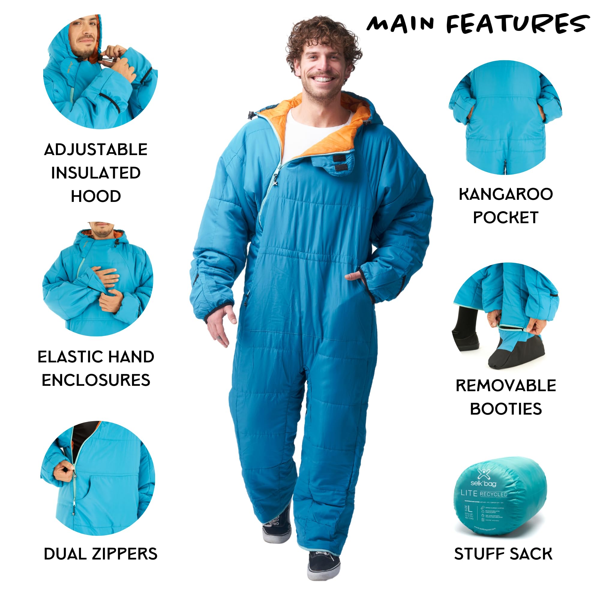 Selk'bag Lite Wearable Sleeping Bag for Camping, RV, Travel, Hammocks, Backpacking