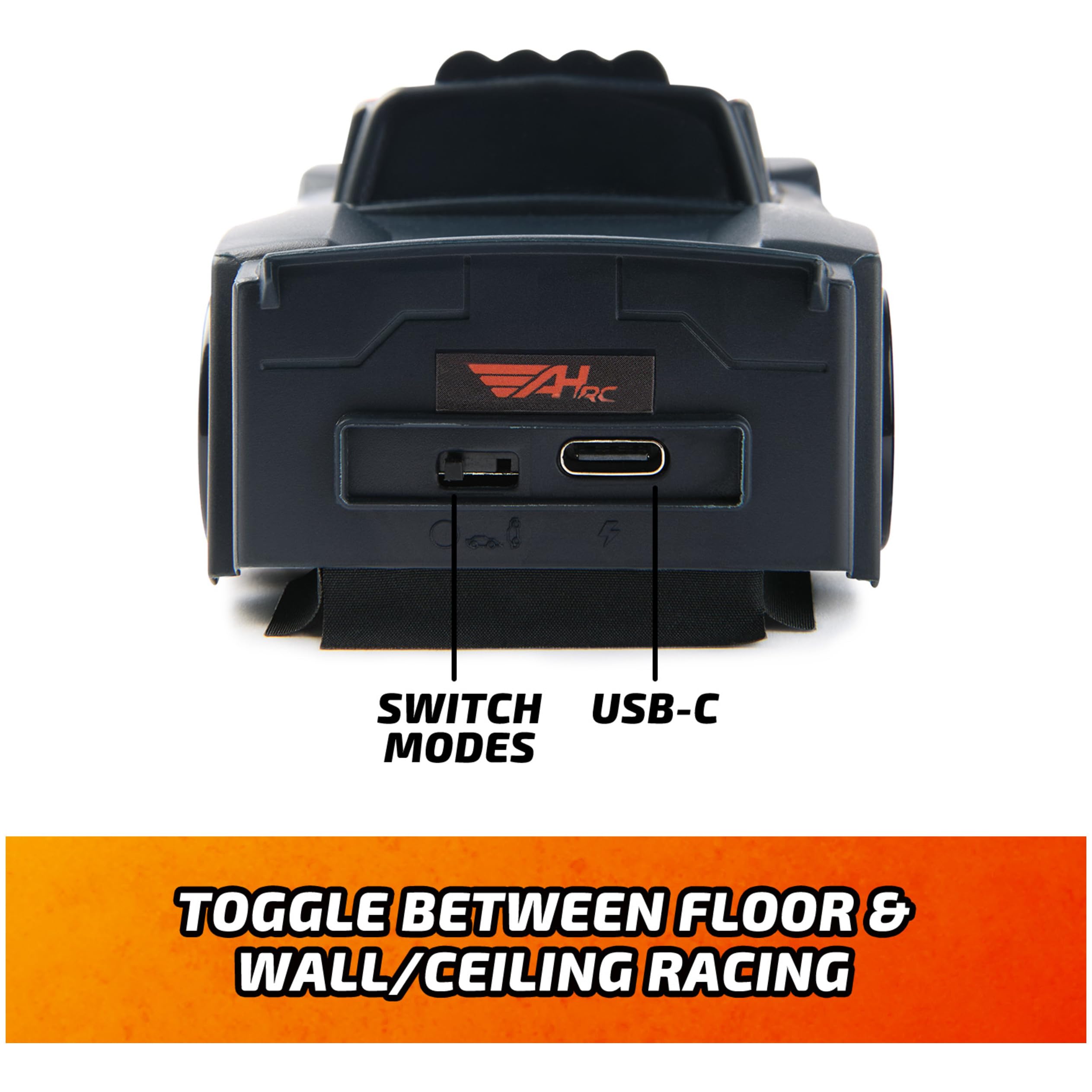 Air Hogs, Zero Gravity Racing Wall Climber, camion da parete ricaricabile USB-C, auto RC per interni, da oltre 4 pollici, giocattoli per bambini dai 4 anni in su