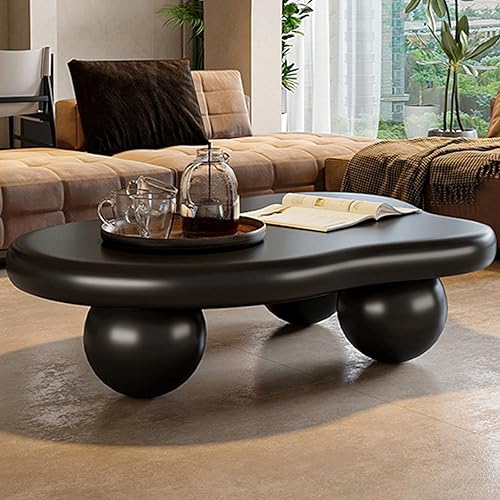 Moderna mesa de centro Cloud con 3 patas redondas, mesas de centro de forma irregular, color crema, bonita forma libre, mesa central para sala de